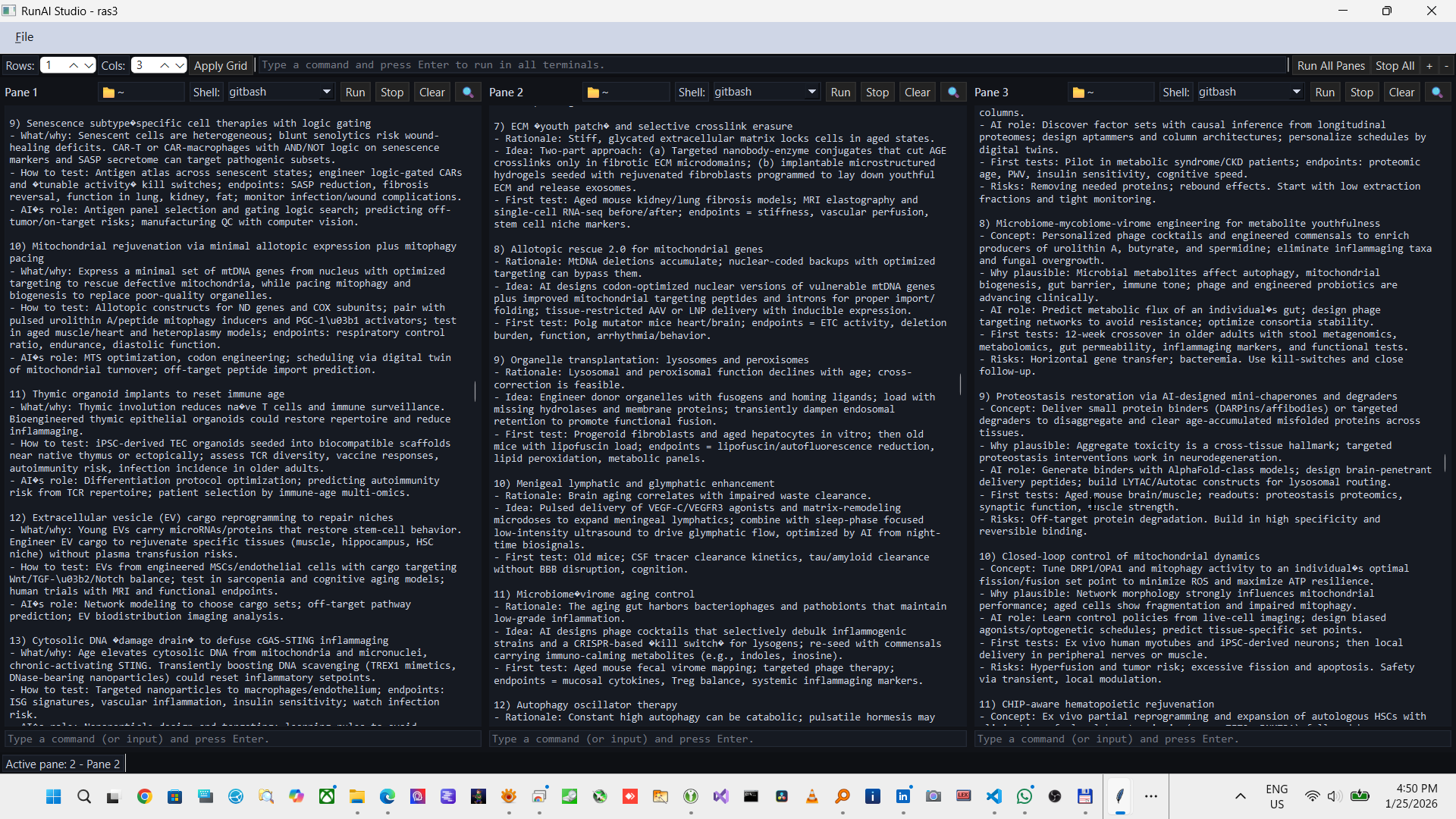 RunAI Studio Longevity acceleration platform explorations